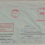 All.Bes. - Bochum 29.8.47 92 Pfg. apt. AFS "Stadtverwaltung" Zustellurkunde