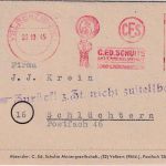 All.Bes. - Velbert 23.10.45 apt. 12 Pfg. AFS Brief "Zurück! z.Zt. nicht ...." !!