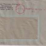 All.Bes. - Duisburg-Hamborn 27.10.45 apt. 12 Pfg. AFS "Aug. Thyssen Hütte" Brief