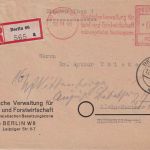 SBZ - Berlin W66 12.11.46 84 Pfg. AFS "Dt. Verwaltung f. Land- u Forstwirtschaft