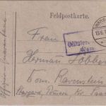DP Polen - Offizier-Quarantäne Warschau Ra3 Feldpostkarte n. Stargard 13.6.18