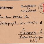 Danzig - 5 Pfg. Wappen Bücherzettel Danzig - Leipzig 29.9.31