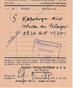 Danzig - 5 Pfg. Wappen Bücherzettel Danzig - Leipzig 29.9.31