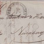 Bayern - 6 Kr. Quadrat braun überrandig Brief gMR 27 Berchtesgaden 21/7 (1852)