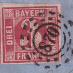 Bayern - 3 Kr. Quadrat rot breitrandig Prachtbrief oMR 870 Hamerau 28/2 (1864)
