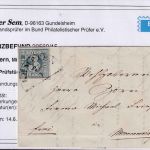 Bayern - 3 Kr. Quadrat Platte I Prachtbrief HKS Kempten 27/1 (1850) - KB Sem BPP
