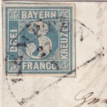 Bayern - 3 Kr. Quadrat Platte I Prachtbrief HKS Kempten 27/1 (1850) - KB Sem BPP