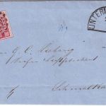 Bayern - 3 Kr. Quadrat rot (4 SL !) Prachtbrief oMR 769 Untermerzbach 25/5 1864