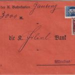 Bayern - 50+2x20 Pfg. Ludwig/Luitpold E-Lochung Wertbrief Gauting - München 1916