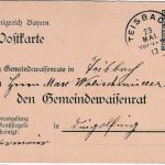Bayern - 5 Pfg. Ganzsache Gemeindewaisenrat F-Teil Teisbach - Dingolfing 1913