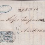 Thurn&Taxis/Niederlande - 2x6 Kr. Ziffer Brief Bahnpost Frankfurt/Bingen 23.4.66