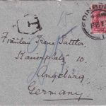 England/Bayern - Edinburgh 1902 unterfrank. Brief n. Augsburg Nachporto !