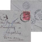 England/Bayern - Edinburgh 1902 unterfrank. Brief n. Augsburg Nachporto !