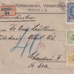 Tschechoslowakei - Rotes Kreuz 1920 Satz Einschreibebrief Bodenbach 1921 Zensur