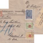 Tschechoslowakei - Rotes Kreuz 1920 Satz Einschreibebrief Bodenbach 1921 Zensur