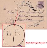 DR - 5 Pfg. Ganzsache Solingen - Nürnberg 1887 Retourstempel + "O.B.I" (!!)