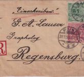 DR - 10+4x5 Pfg. K/A Einschreibebrief Mainz 4 - Regenburg 31.10.93