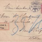 DR - 40 Pfg. Germania o.Wz. Einschreibebrief n. HOLLAND Crefeld 3 - DenHaag 1906