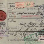 DR - 2x50 Pfg. Germania Friedensdr. Wertpaketkarte i.d. SCHWEIZ Hamburg 8 1912
