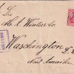 DR - 10 Pfg. Germania Brief/Sondertarif n. USA K1 Cörrenzig - Washington 2.8.10