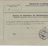 DR - 2x50 Pfg. Germania o.Wz. Nachnahme-Paketkarte i.d. SCHWEIZ Ulbersdorf 1905