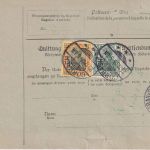 DR - 3x25+5 Pfg. Germania o.Wz. Paketkarte i.d. SCHWEIZ Corbach - Biel 1905