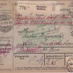 DR - 2x80 Pfg. Germania Perfin "HR" Paketkarte id. SCHWEIZ Chemnitz-Gablenz 1919