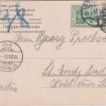DR - 2x5 Pfg. Germania (deutlich unterschied. Farbtöne) Karte i.d. SCHWEIZ 1905