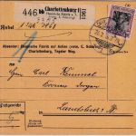 DR - 50 Pfg. Germania Paketkarte/Selbstbucher Charlottenburg - Landshut 1916