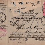 DR - 1 M. Reichspostamt o.Wz. u.a. Paketkarte (3 Pakete) n. ENGLAND Zeitz 2 1905