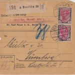 DR - 4x4 M. Germania Paketkarte Berlin N39 - Nürnberg 7.12.21
