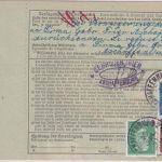 DR - 2x100 Pfg. Korbdeckel u.a. Paketkarte i.d. SCHWEIZ Aschaffenburg 1931