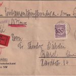 DR - 2x100 Pfg. Korbdeckel u.a. Wertbrief i.d. SCHWEIZ Berlin Postscheckamt 1930