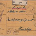 DR-Infla - 4x2 1/2 M. By-Abschied/DR u.a. Dienst-Einschreibepaketkarte Speyer