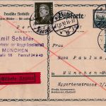 DR - 8 Pfg. Nothilfe Ganzsache+Zusatz Orts-Eilkarte (Rohrpost) München 27.11.30