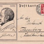 DR - 15 Pfg Goethe Sonderganzsache n. LIECHTENSTEIN Gerbstedt - Triesenberg 1933