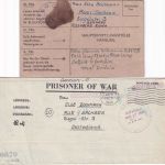All.Bes./USA/GB - Kriegsgefangenenkarte+Brief 26.3.45/18.2.46 n. Aue i. Sachsen