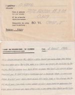 Belgien/All.Bes. - Lager BO VI (Erbisoeul) Kriegsgefangenenkarte/-brief 1946