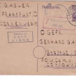 SBZ/Belgien - Frankfurt a/O 1.2.46 Kriegsgefangenenkarte ins brit POW-Lager 2228