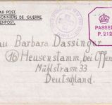 England/All.Bes. - POW Camp (ohne Nr.) Kriegsgefangenenbrief 1.4.45 Überroller !