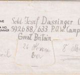England/All.Bes. - POW Camp (ohne Nr.) Kriegsgefangenenbrief 1.4.45 Überroller !
