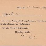 All.Bes. - Minden 14.1.48 Kriegsgefangenenkarte Ev. Hilfswerk n. Siensbach