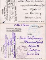 England/All.Bes. - POW Camp 17/248 2 Kriegsgefangenenkarten 7.1./10.4.46