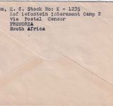 Südafrika/All.Bes. - Koffiefontein Internment Camp 2 Kriegsgefangenenbrief 1945