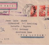 Südafrika/All.Bes. - Koffiefontein Internment Camp 2 Kriegsgefangenenbrief 1945