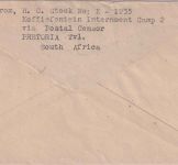 Südafrika/All.Bes. - Koffiefontein Internment Camp 2 Kriegsgefangenenbrief 1945