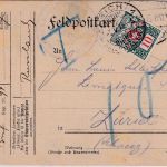 DR - K.D.Feldpost 11. Armeekorps Feldpostkarte i.d. SCHWEIZ 26.4.15 Nachporto