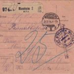 DR - Mannheim Militärpaketamt unfrank. Militärpaketkarte 21.10.18 Nachporto