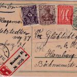 DR-Infla - 30 Pfg. Postreiter Ganzsache+Zusatz Ortseinschreibekarte Hamburg 1922