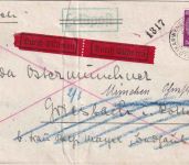 DR - 40 Pfg. Hindenburg Feldpost-Eilbrief Mittenwald - Griesbach 1940 Weiterltg.